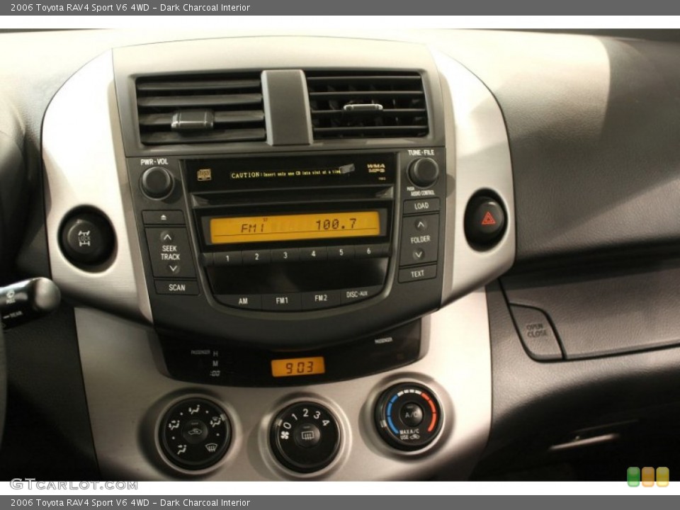 Dark Charcoal Interior Controls for the 2006 Toyota RAV4 Sport V6 4WD #50440933