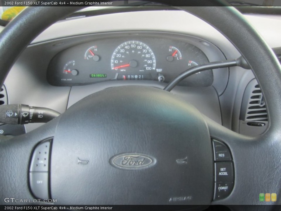 Medium Graphite Interior Steering Wheel for the 2002 Ford F150 XLT SuperCab 4x4 #50441719