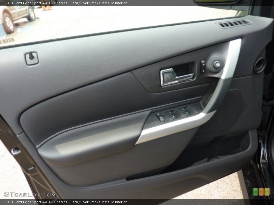 Charcoal Black/Silver Smoke Metallic Interior Door Panel for the 2011 Ford Edge Sport AWD #50442073