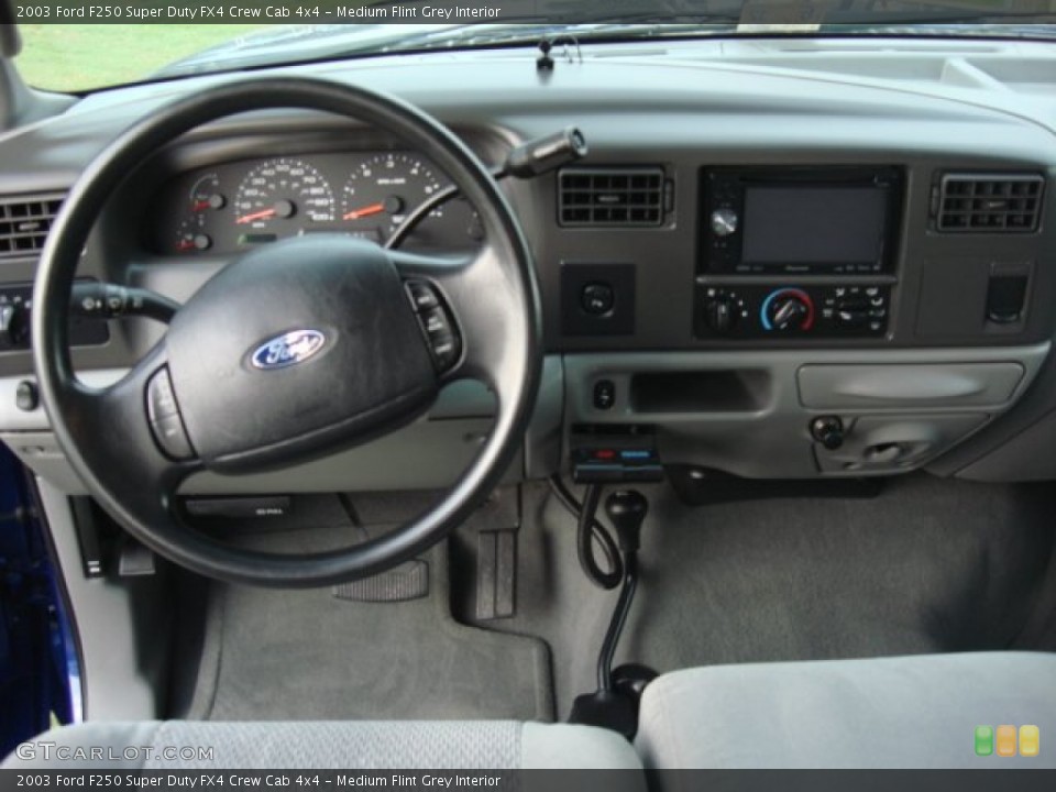 Medium Flint Grey Interior Dashboard for the 2003 Ford F250 Super Duty FX4 Crew Cab 4x4 #50444066