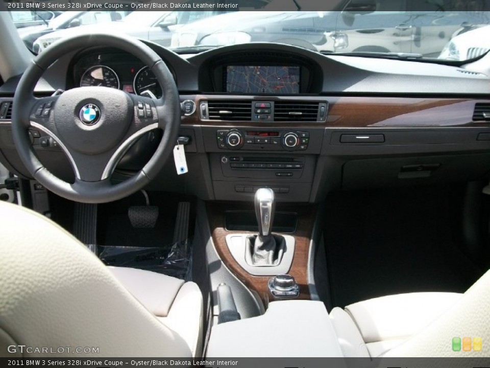 Oyster/Black Dakota Leather Interior Dashboard for the 2011 BMW 3 Series 328i xDrive Coupe #50444993