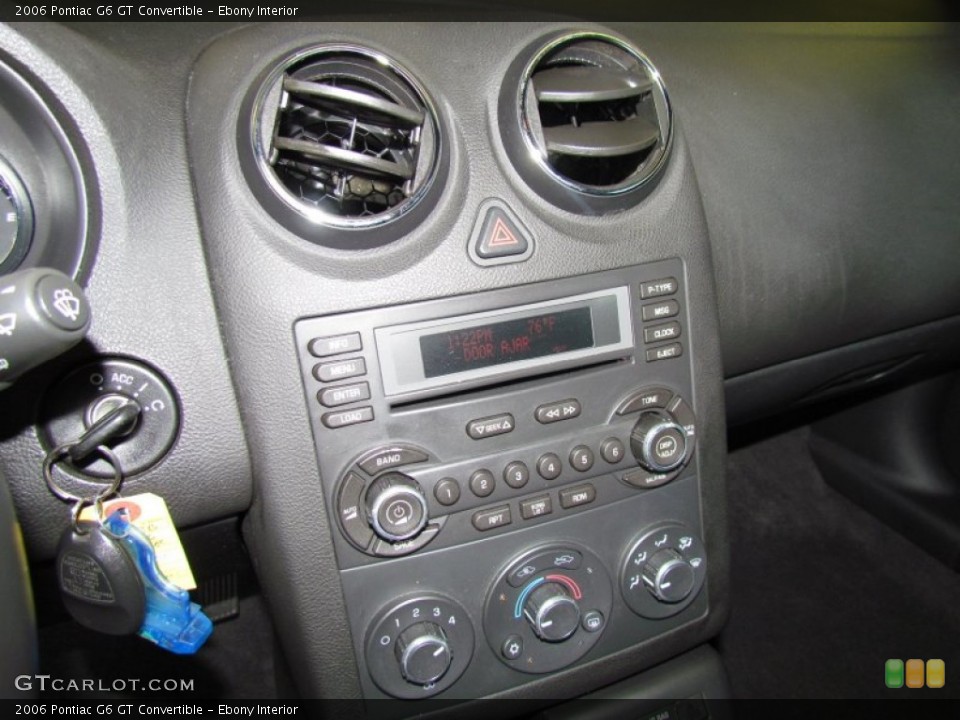 Ebony Interior Controls for the 2006 Pontiac G6 GT Convertible #50446037