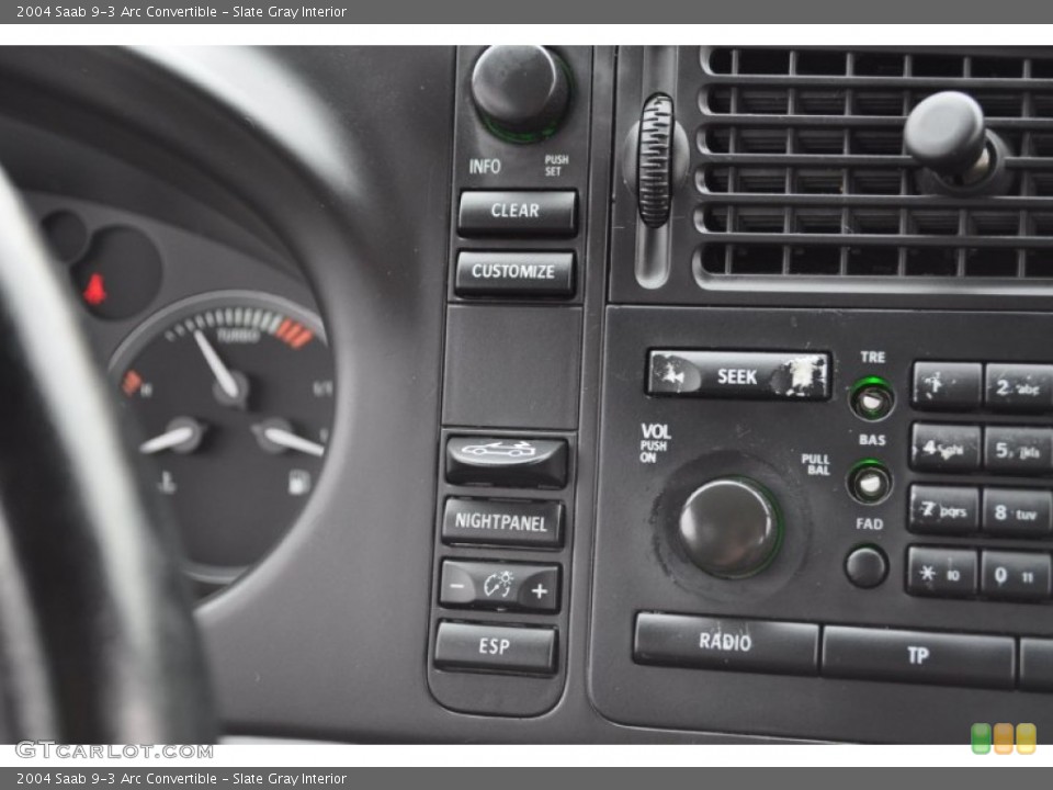 Slate Gray Interior Controls for the 2004 Saab 9-3 Arc Convertible #50446124