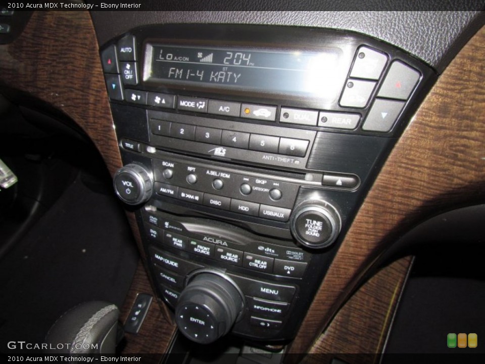 Ebony Interior Controls for the 2010 Acura MDX Technology #50449334