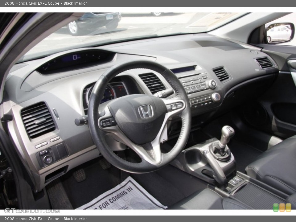 Black Interior Dashboard for the 2008 Honda Civic EX-L Coupe #50452388