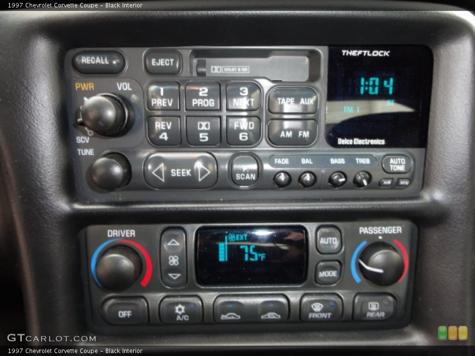 Black Interior Controls for the 1997 Chevrolet Corvette Coupe #50455400