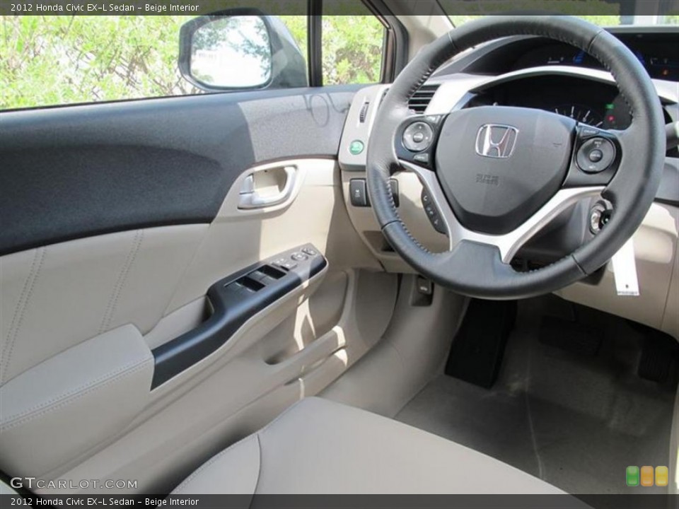 Beige Interior Steering Wheel for the 2012 Honda Civic EX-L Sedan #50456447