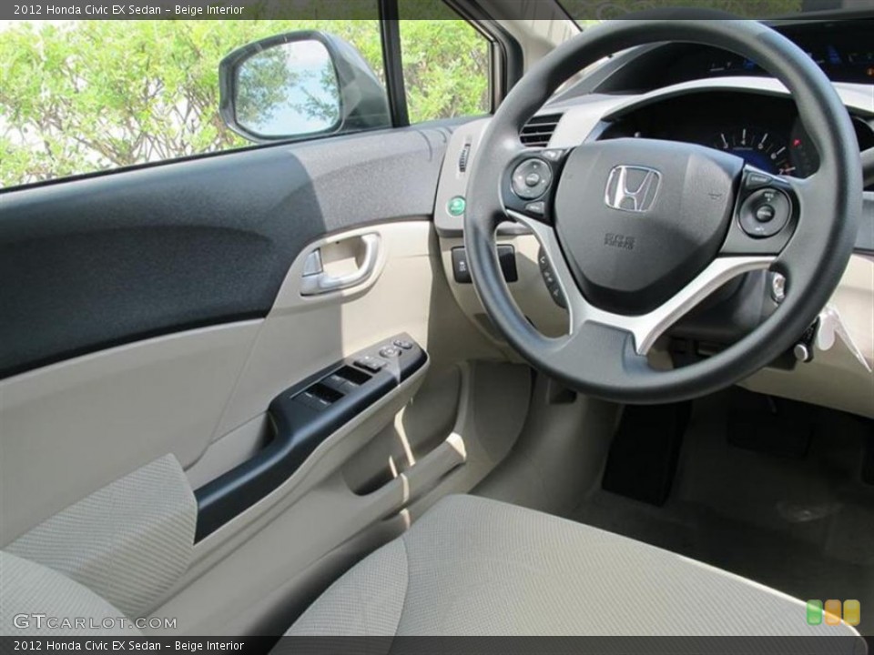 Beige Interior Steering Wheel for the 2012 Honda Civic EX Sedan #50456750