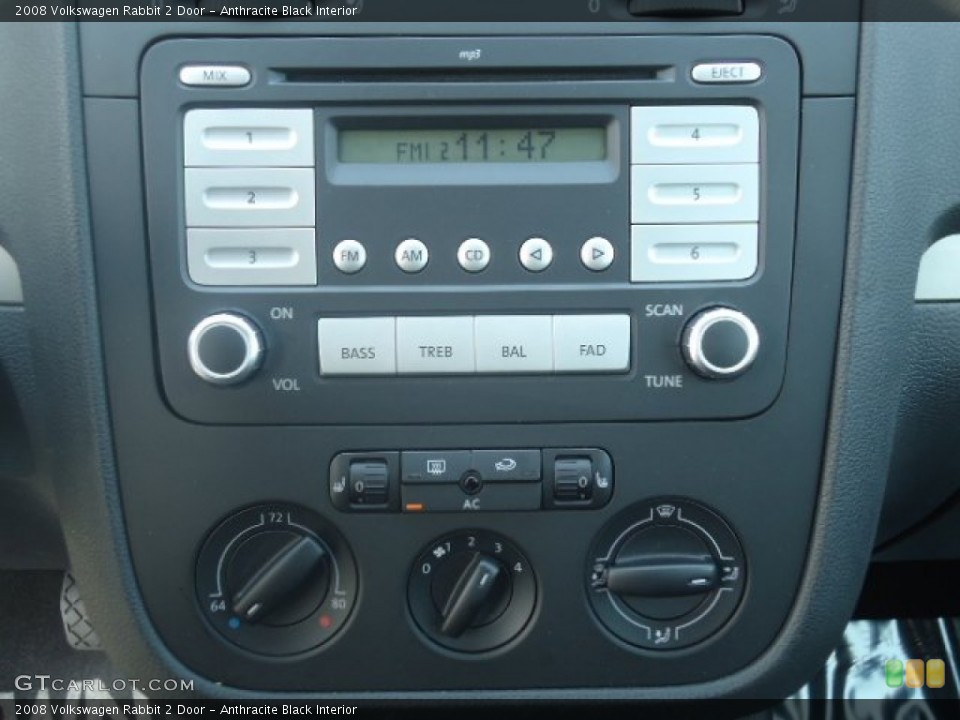 Anthracite Black Interior Controls for the 2008 Volkswagen Rabbit 2 Door #50463377