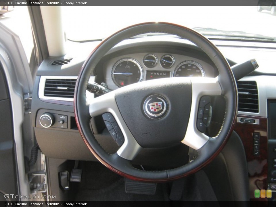 Ebony Interior Steering Wheel for the 2010 Cadillac Escalade Premium #50466775