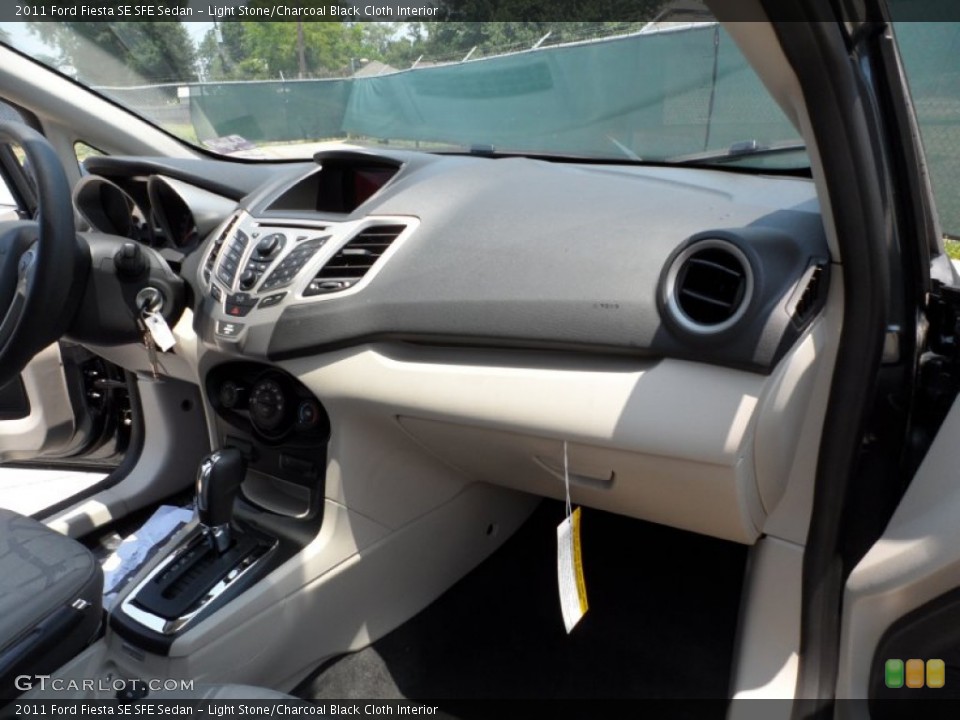 Light Stone/Charcoal Black Cloth Interior Dashboard for the 2011 Ford Fiesta SE SFE Sedan #50468047