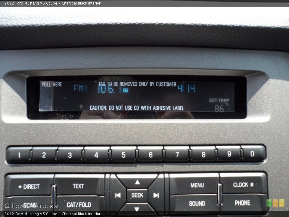 Charcoal Black Interior Controls for the 2012 Ford Mustang V6 Coupe #50470285