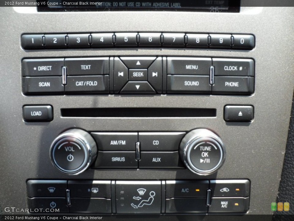 Charcoal Black Interior Controls for the 2012 Ford Mustang V6 Coupe #50470300