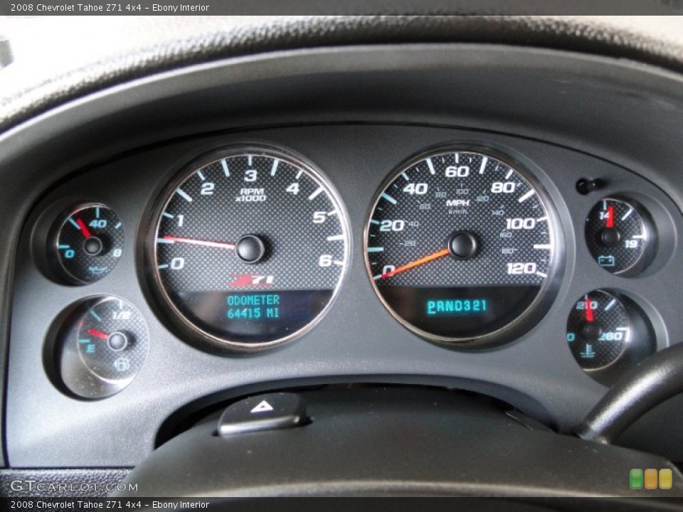 Ebony Interior Gauges for the 2008 Chevrolet Tahoe Z71 4x4 #50470522