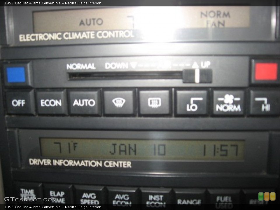 Natural Beige Interior Controls for the 1993 Cadillac Allante Convertible #50472691