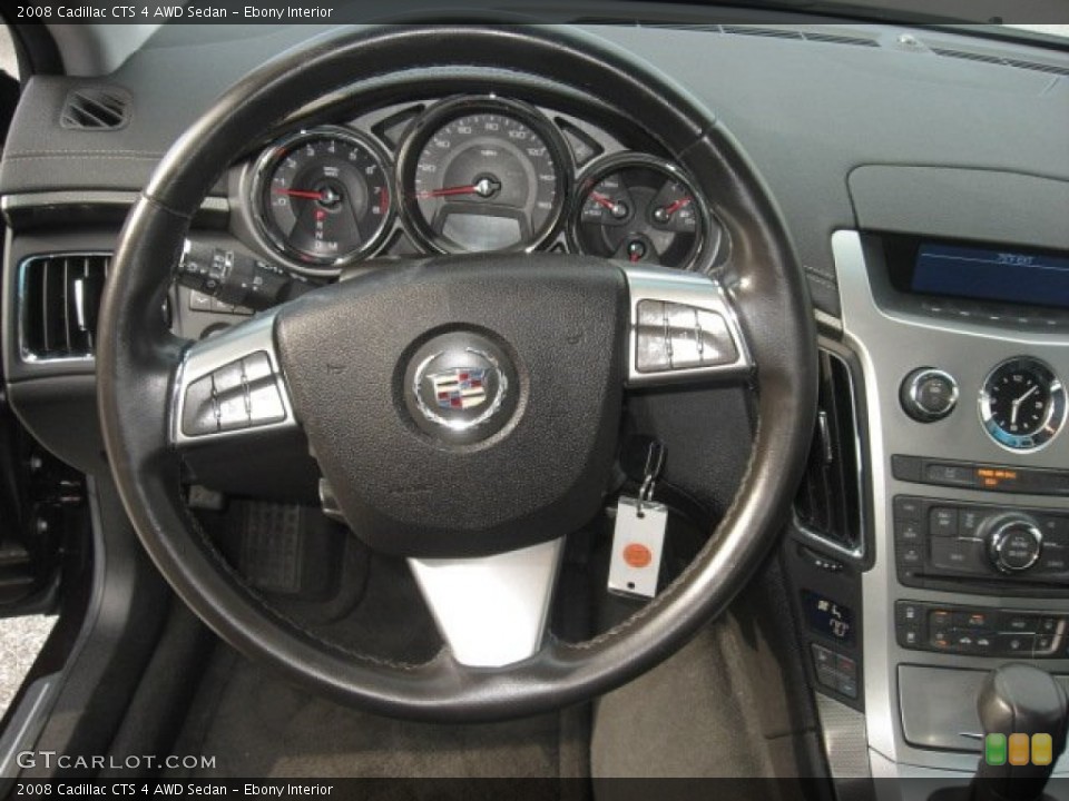 Ebony Interior Steering Wheel for the 2008 Cadillac CTS 4 AWD Sedan #50473568