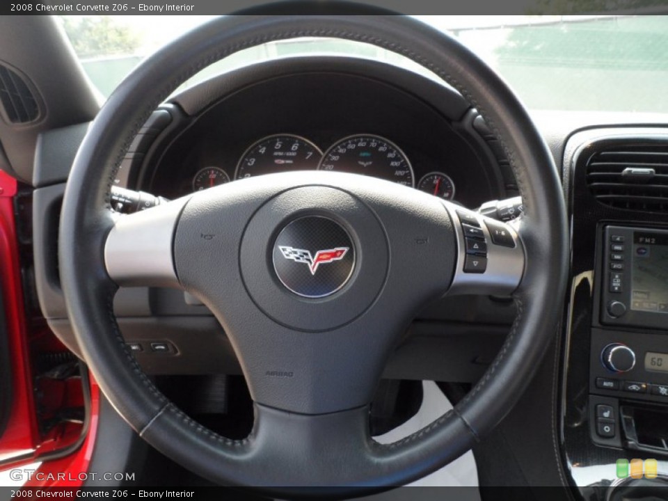 Ebony Interior Steering Wheel for the 2008 Chevrolet Corvette Z06 #50473936