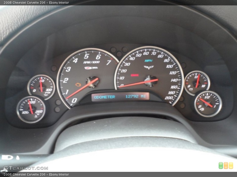 Ebony Interior Gauges for the 2008 Chevrolet Corvette Z06 #50473954