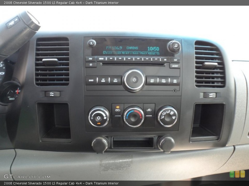 Dark Titanium Interior Controls for the 2008 Chevrolet Silverado 1500 LS Regular Cab 4x4 #50474470