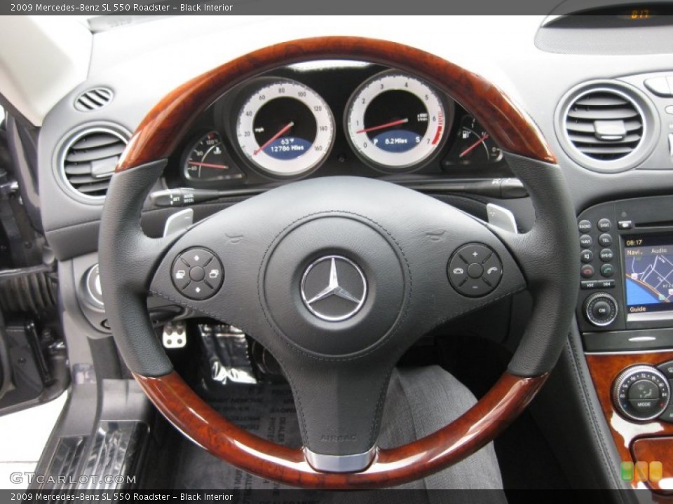 Black Interior Steering Wheel for the 2009 Mercedes-Benz SL 550 Roadster #50475526