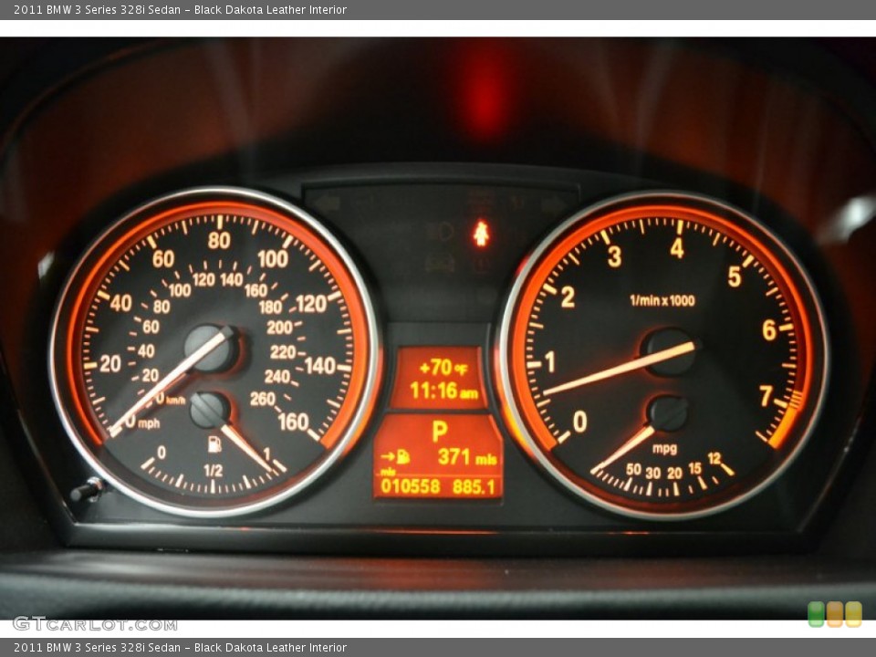 Black Dakota Leather Interior Gauges for the 2011 BMW 3 Series 328i Sedan #50481469