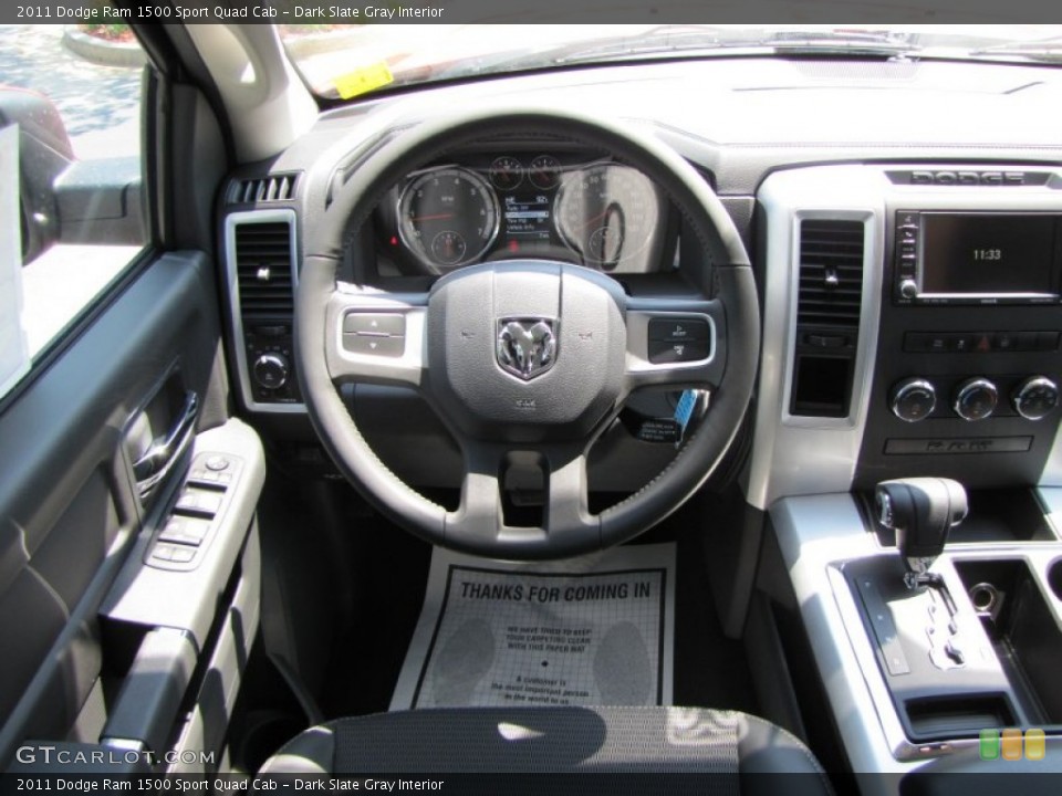 Dark Slate Gray Interior Steering Wheel for the 2011 Dodge Ram 1500 Sport Quad Cab #50481688