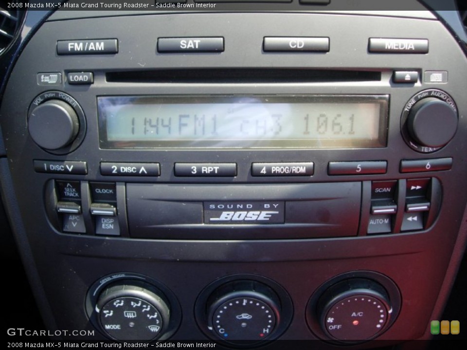 Saddle Brown Interior Controls for the 2008 Mazda MX-5 Miata Grand Touring Roadster #50483543