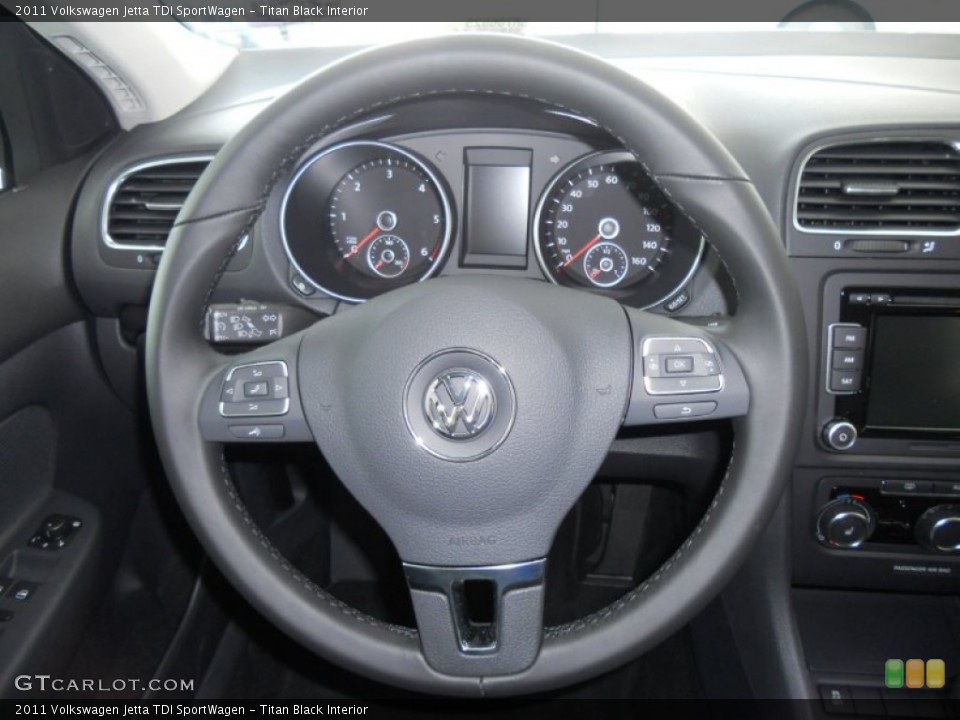 Titan Black Interior Steering Wheel for the 2011 Volkswagen Jetta TDI SportWagen #50488093