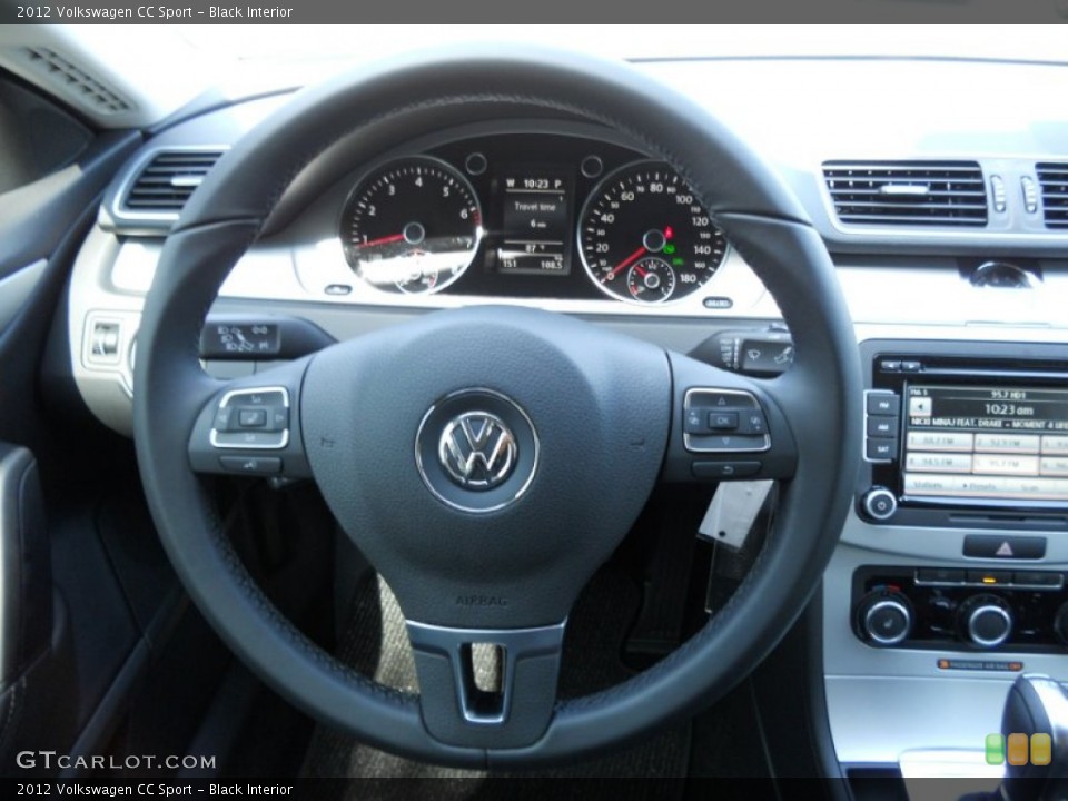 Black Interior Steering Wheel for the 2012 Volkswagen CC Sport #50488792