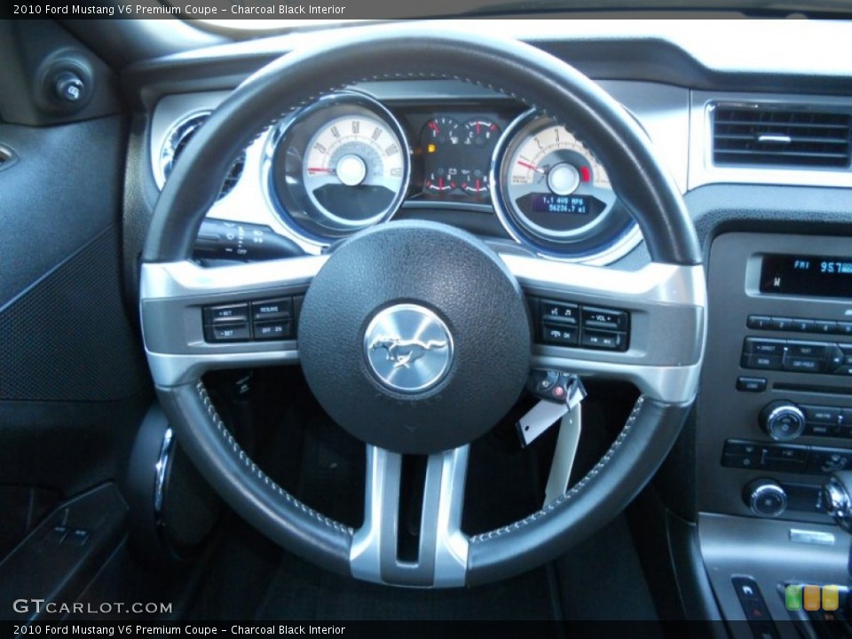 Charcoal Black Interior Steering Wheel for the 2010 Ford Mustang V6 Premium Coupe #50490148