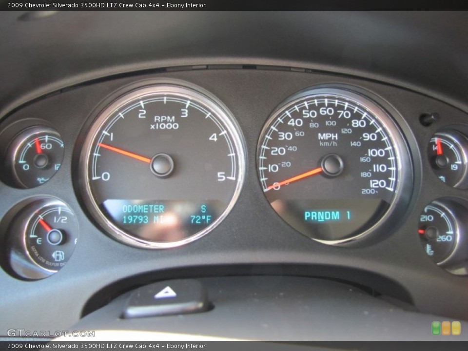 Ebony Interior Gauges for the 2009 Chevrolet Silverado 3500HD LTZ Crew Cab 4x4 #50491336