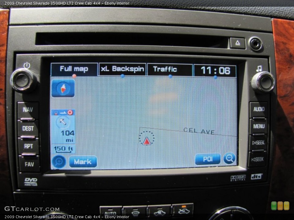 Ebony Interior Navigation for the 2009 Chevrolet Silverado 3500HD LTZ Crew Cab 4x4 #50491504