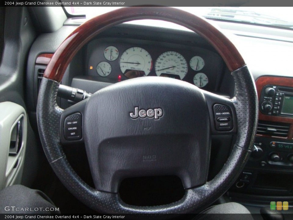 Dark Slate Gray Interior Steering Wheel for the 2004 Jeep Grand Cherokee Overland 4x4 #50494546