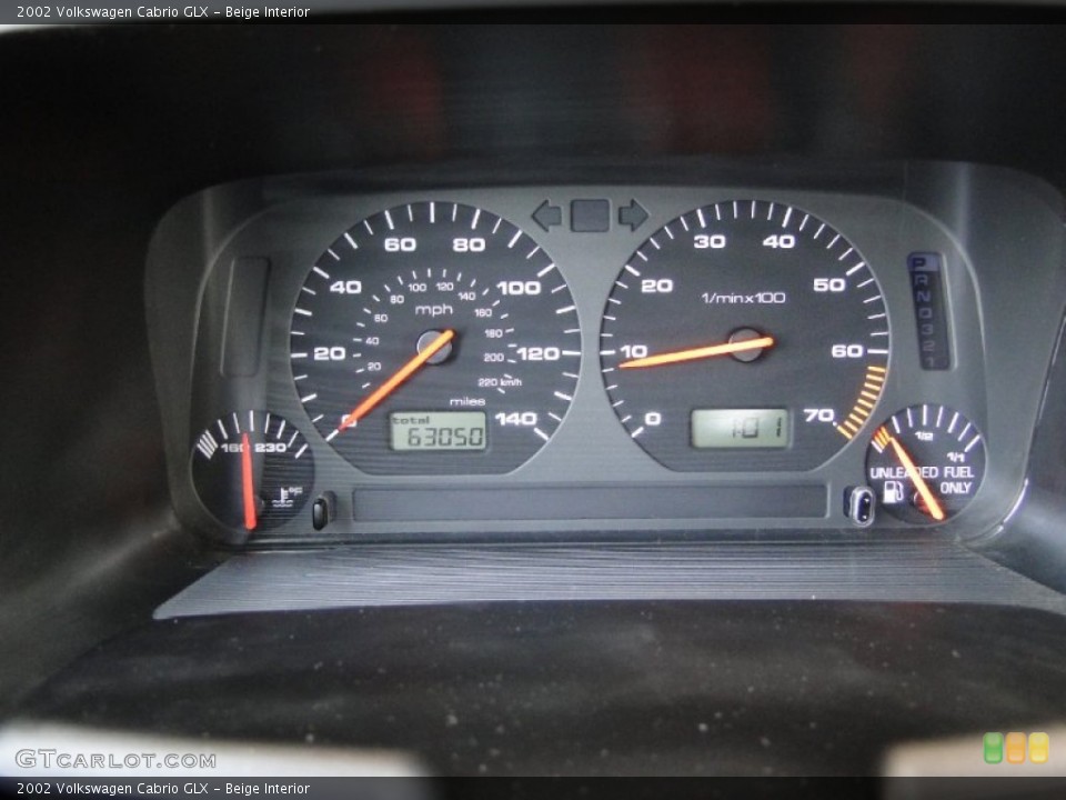 Beige Interior Gauges for the 2002 Volkswagen Cabrio GLX #50505973