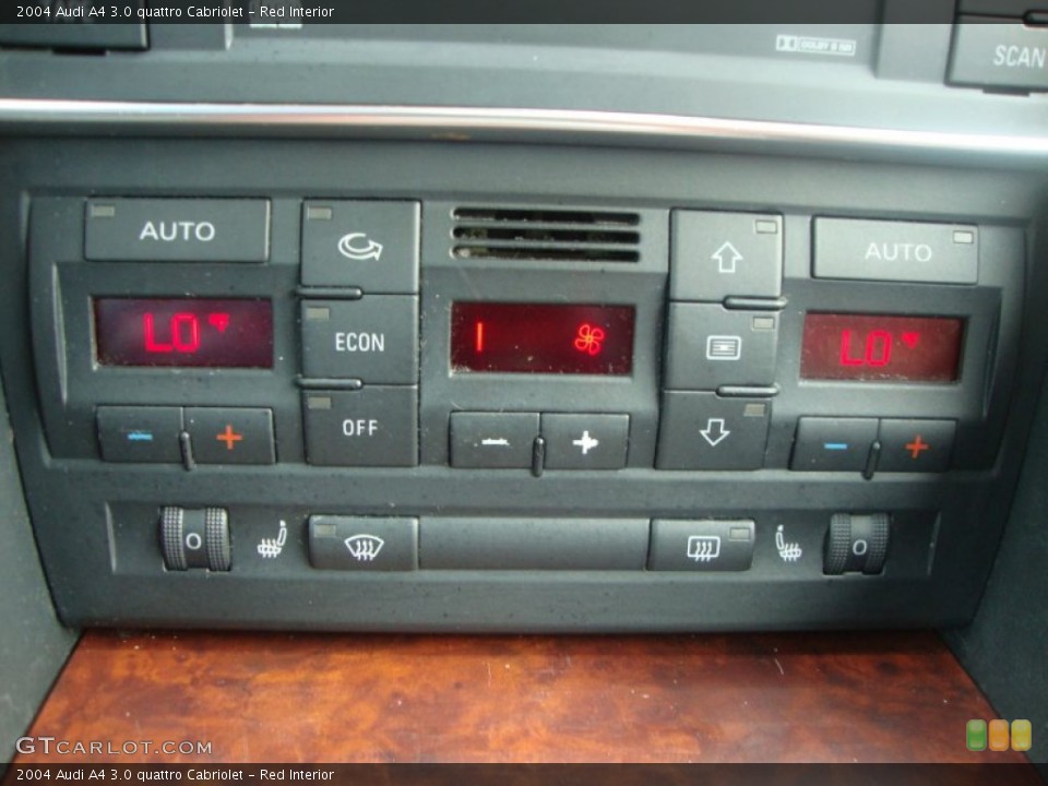 Red Interior Controls for the 2004 Audi A4 3.0 quattro Cabriolet #50506613