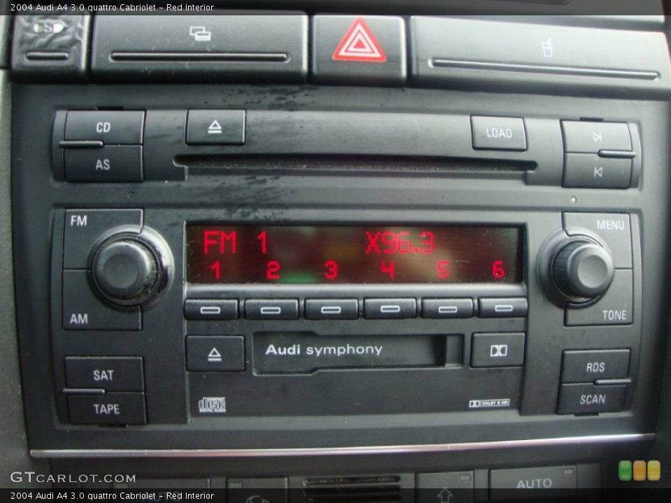 Red Interior Controls for the 2004 Audi A4 3.0 quattro Cabriolet #50506627
