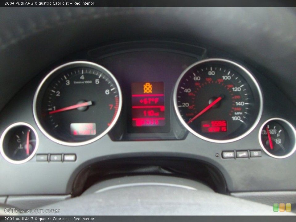 Red Interior Gauges for the 2004 Audi A4 3.0 quattro Cabriolet #50506813