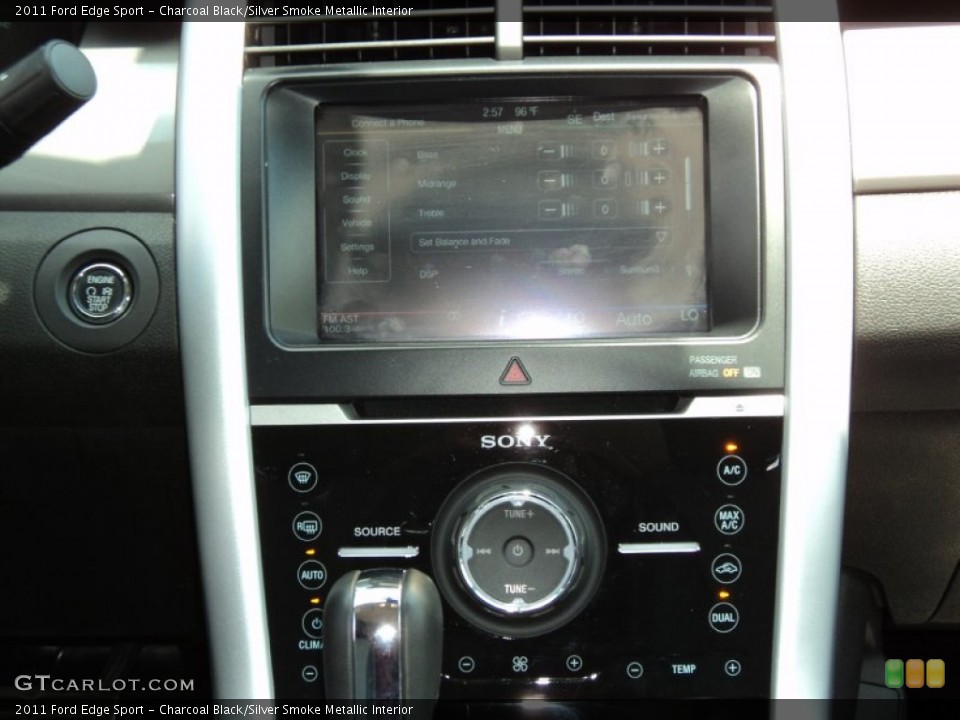 Charcoal Black/Silver Smoke Metallic Interior Controls for the 2011 Ford Edge Sport #50510755