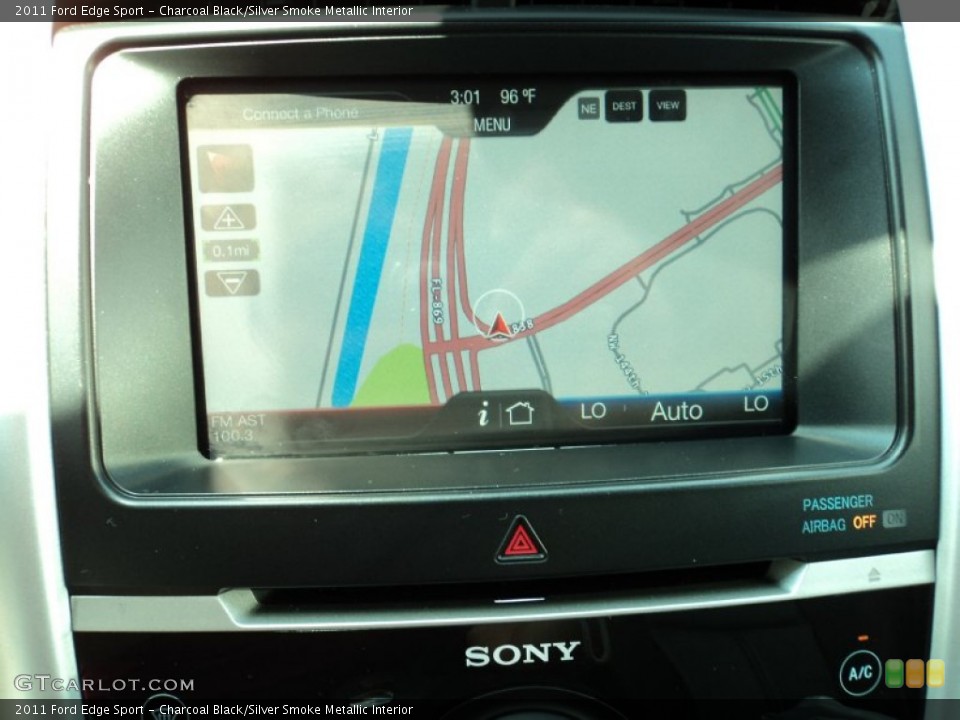Charcoal Black/Silver Smoke Metallic Interior Navigation for the 2011 Ford Edge Sport #50510863