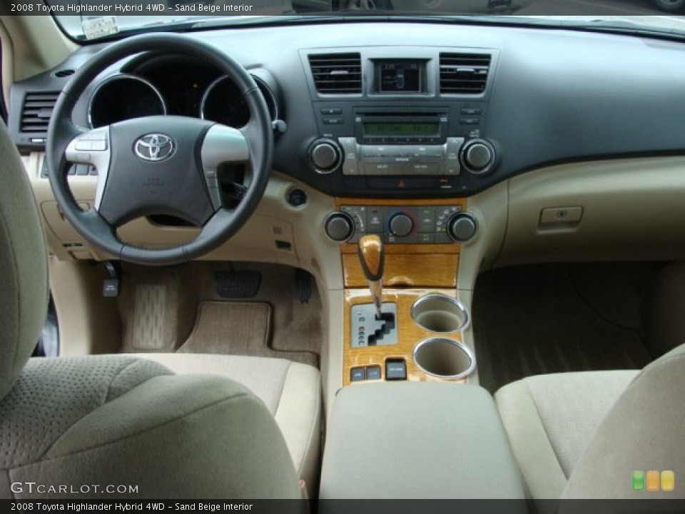 Sand Beige Interior Dashboard for the 2008 Toyota Highlander Hybrid 4WD #50516326
