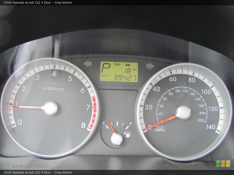 Gray Interior Gauges for the 2009 Hyundai Accent GLS 4 Door #50523844