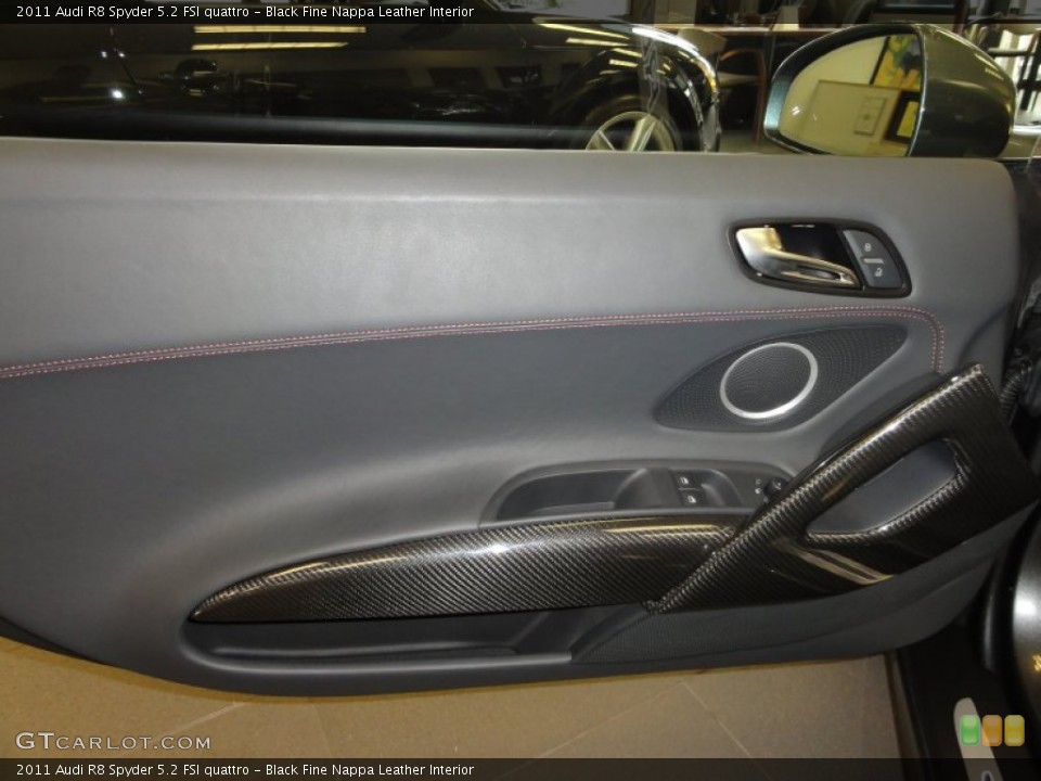Black Fine Nappa Leather Interior Door Panel for the 2011 Audi R8 Spyder 5.2 FSI quattro #50527189