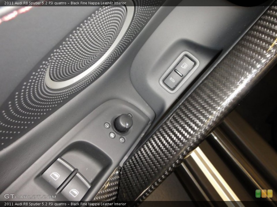 Black Fine Nappa Leather Interior Controls for the 2011 Audi R8 Spyder 5.2 FSI quattro #50527204