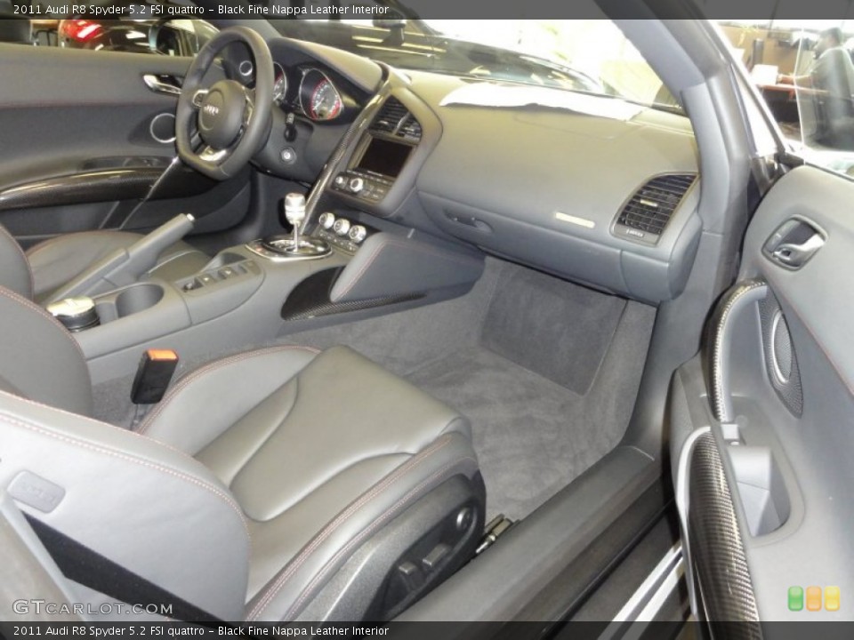 Black Fine Nappa Leather Interior Dashboard for the 2011 Audi R8 Spyder 5.2 FSI quattro #50527248