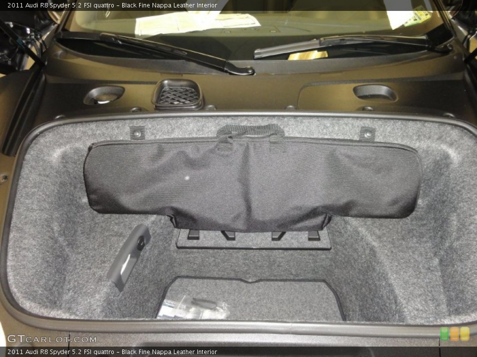 Black Fine Nappa Leather Interior Trunk for the 2011 Audi R8 Spyder 5.2 FSI quattro #50527369