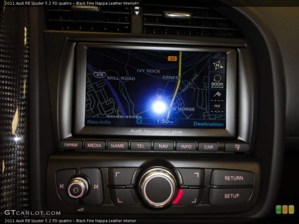 Black Fine Nappa Leather Interior Navigation for the 2011 Audi R8 Spyder 5.2 FSI quattro #50527429