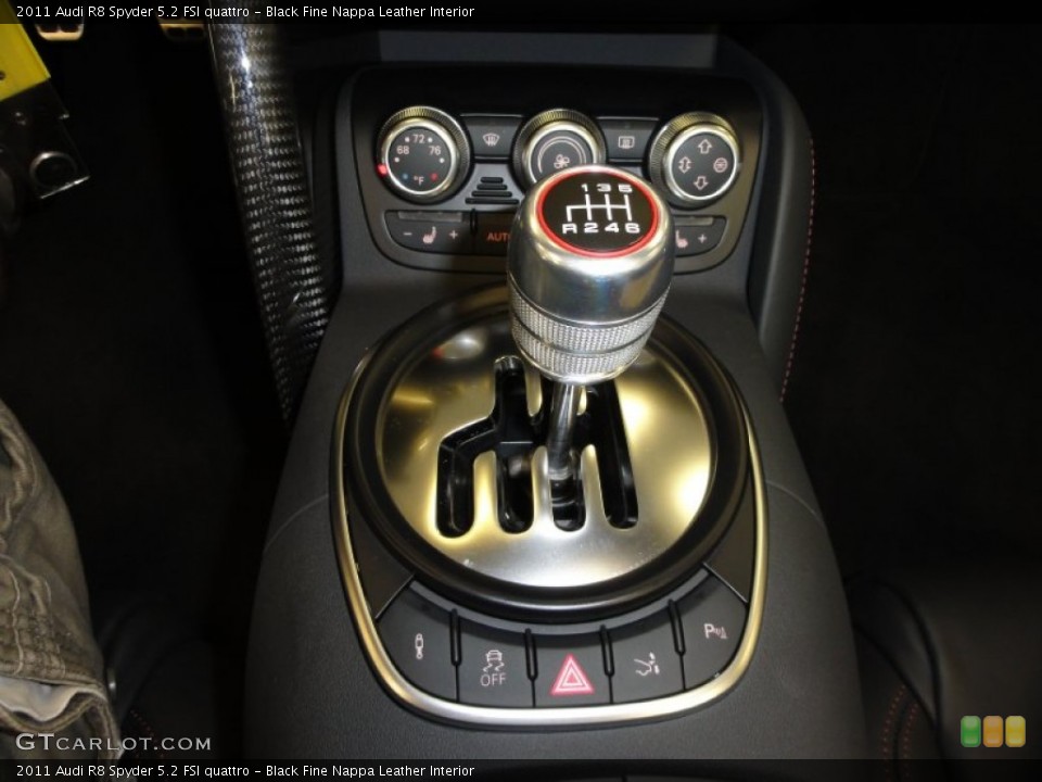 Black Fine Nappa Leather Interior Transmission for the 2011 Audi R8 Spyder 5.2 FSI quattro #50527459