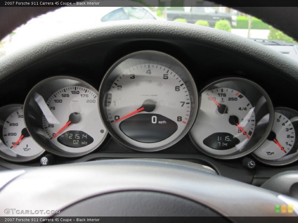 Black Interior Gauges for the 2007 Porsche 911 Carrera 4S Coupe #50528677