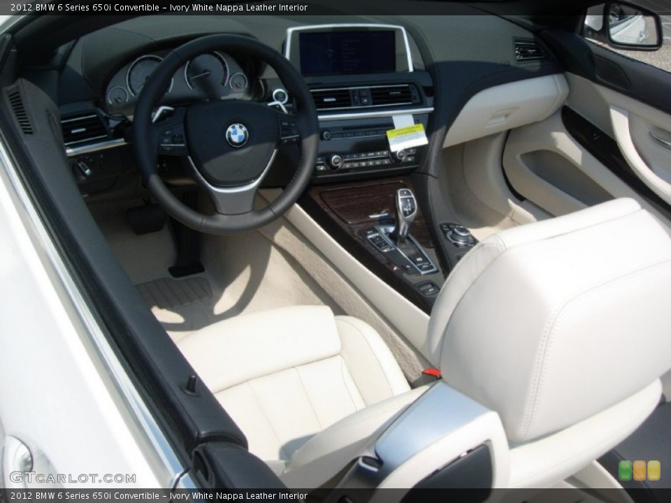 Ivory White Nappa Leather Interior Photo for the 2012 BMW 6 Series 650i Convertible #50529148