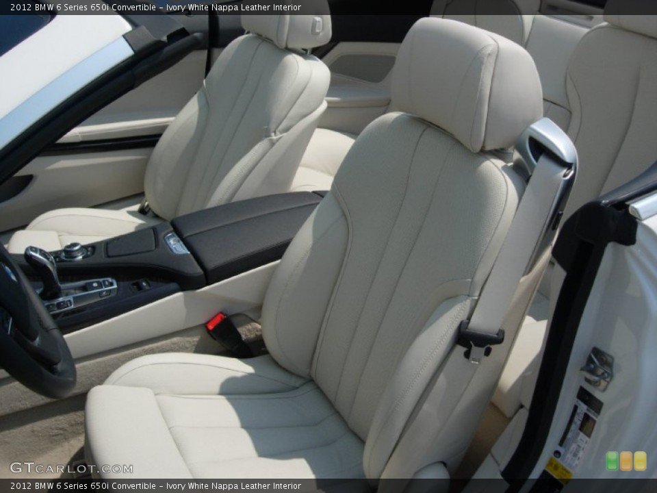 Ivory White Nappa Leather Interior Photo for the 2012 BMW 6 Series 650i Convertible #50529205